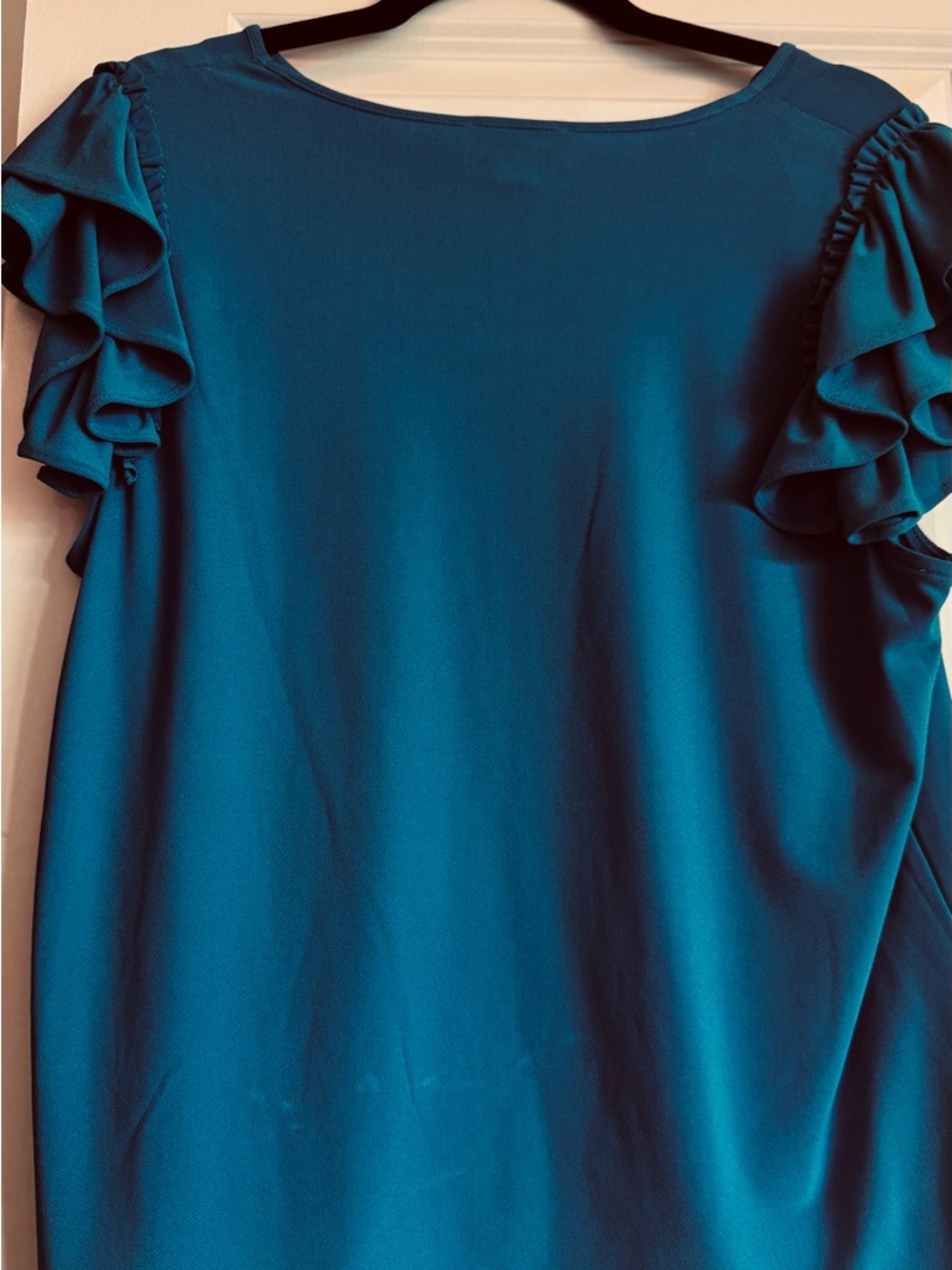 CeCe Teal Ruffle Sleeve Blouse
